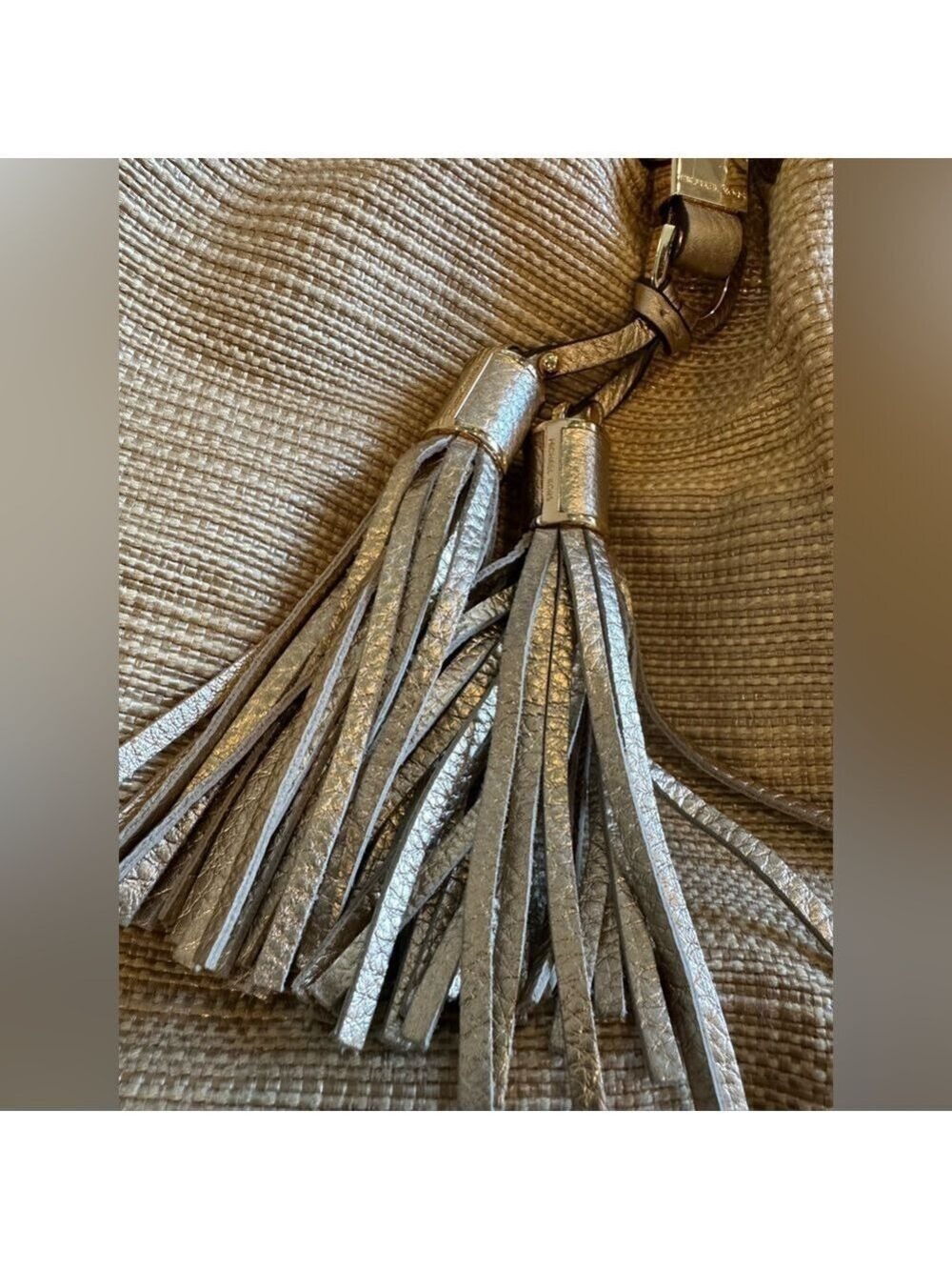 Michael Kors Tan and Gold Shoulder Bag with Tassel Detail - Picture 5 of 7
